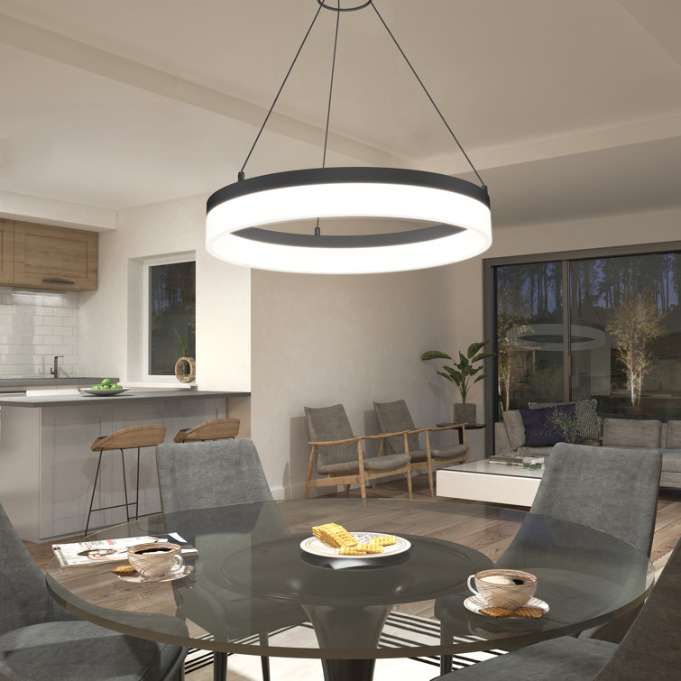 Optical Crystal Drum LED Pendant Light in Black