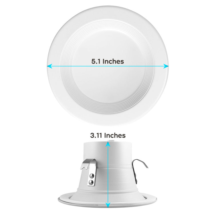 White 4-Inch Aluminum LED Recessed Can Lights with Adjustable Color Temperature