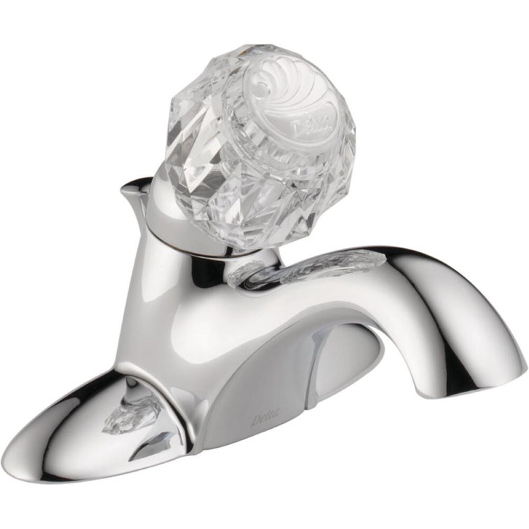 Modern Chrome Centerset Bathroom Faucet with Acrylic Handle