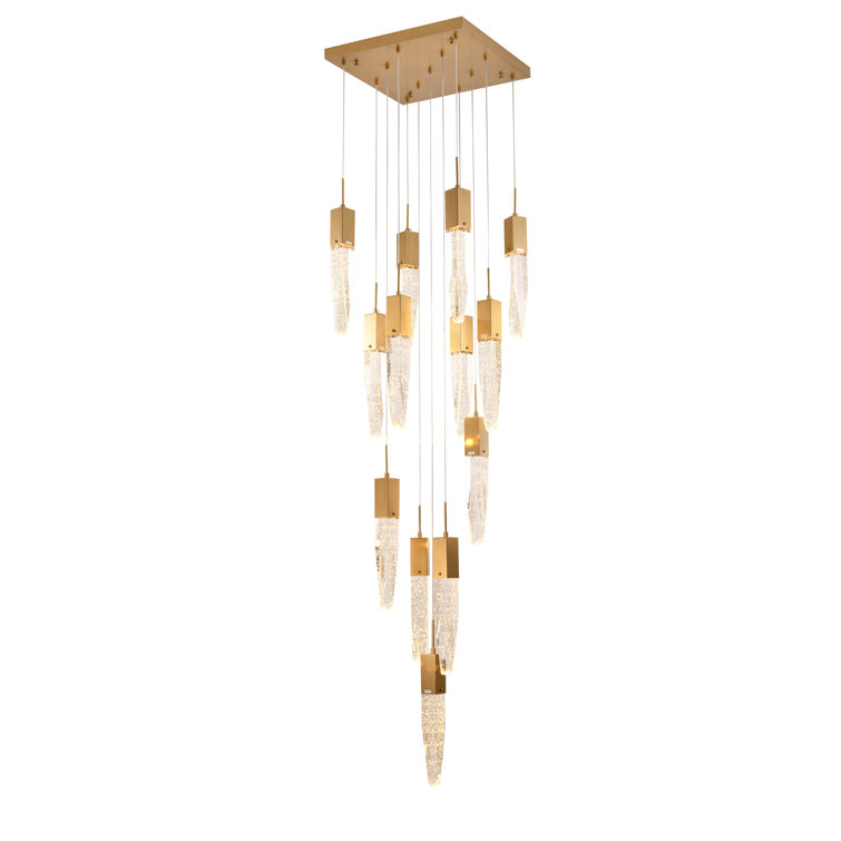 Black Crystal Plug-in Chandelier with Adjustable Cords