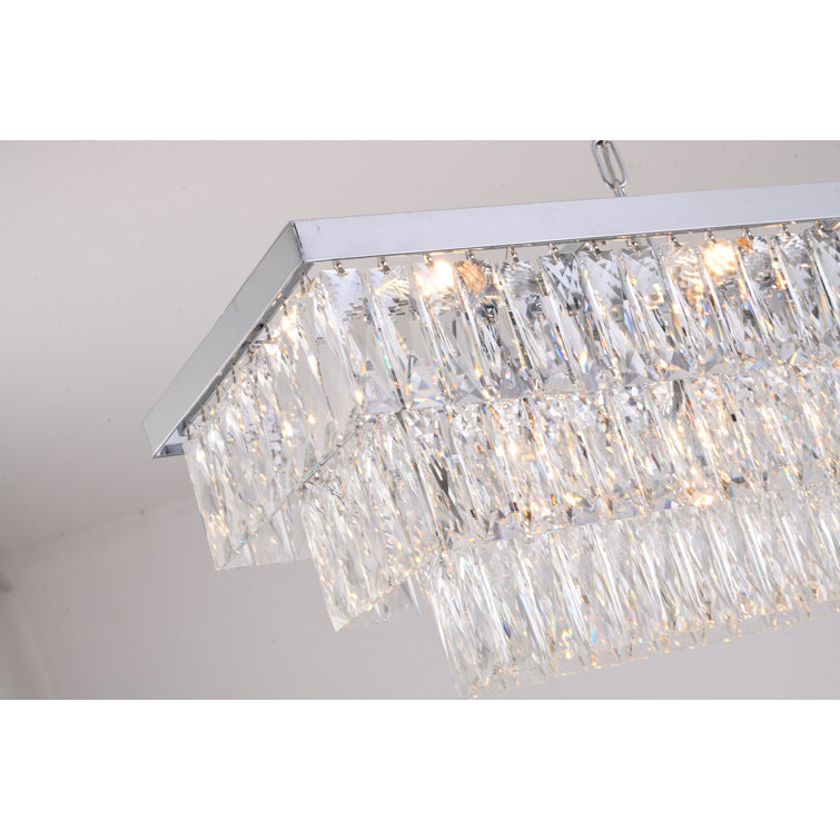 Exquisite Chrome Crystal Candle Chandelier with Adjustable Chain
