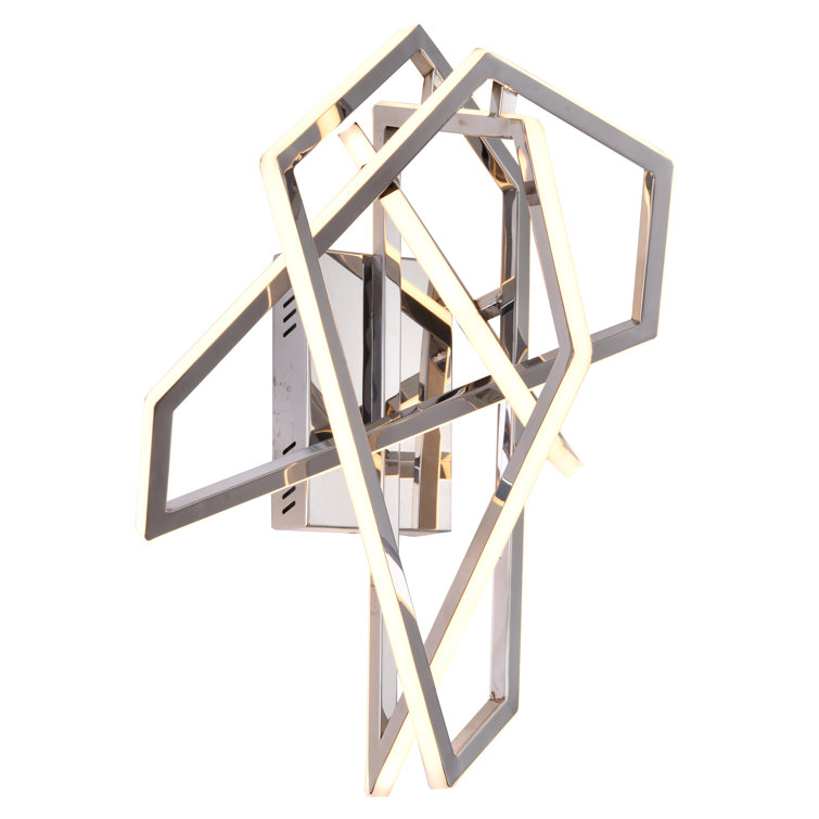 Chrome Geometric LED Wall Sconce with Acrylic Diffusers