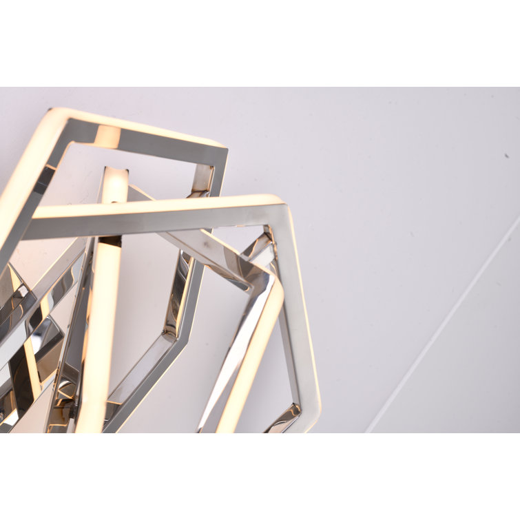 Chrome Geometric LED Wall Sconce with Acrylic Diffusers
