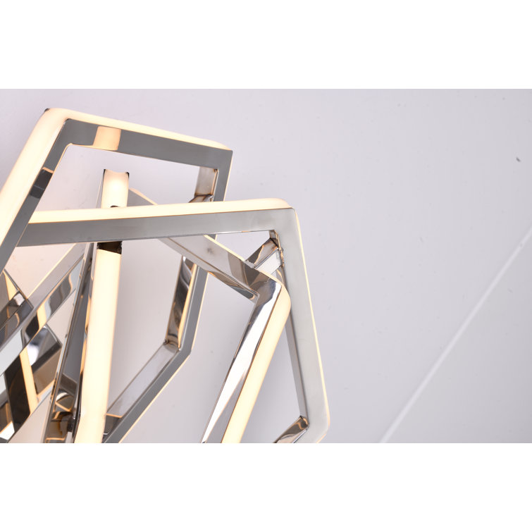 Chrome Geometric LED Wall Sconce with Acrylic Diffusers