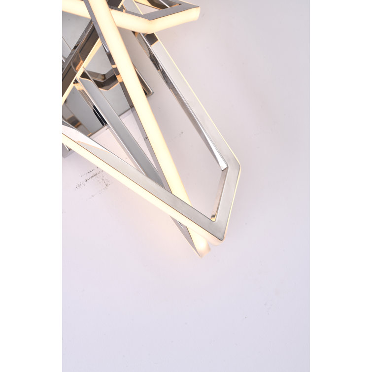 Chrome Geometric LED Wall Sconce with Acrylic Diffusers