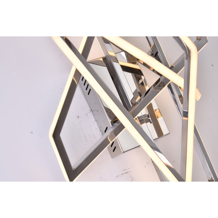 Chrome Geometric LED Wall Sconce with Acrylic Diffusers