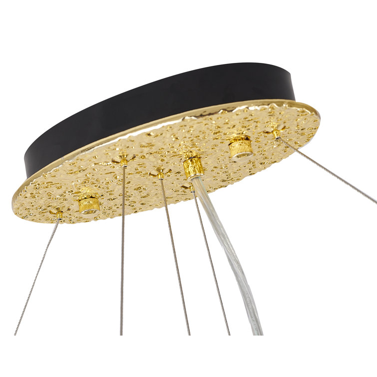 Brass and Crystal 14-Light Plug-in Chandelier