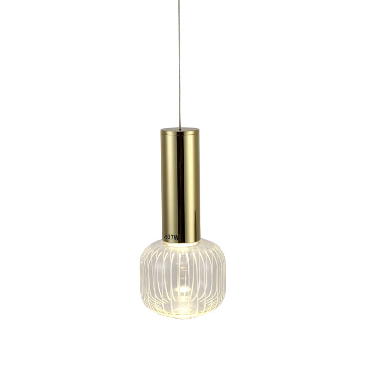 Gold Glass LED Pendant Light for Indoor/Outdoor Use