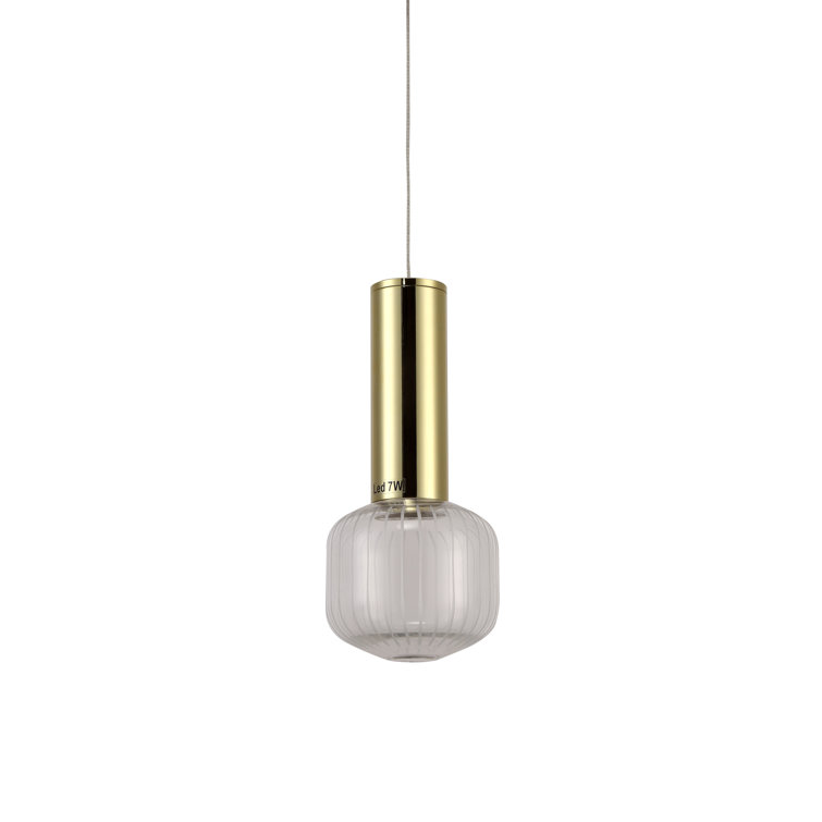 Gold Glass LED Pendant Light for Indoor/Outdoor Use