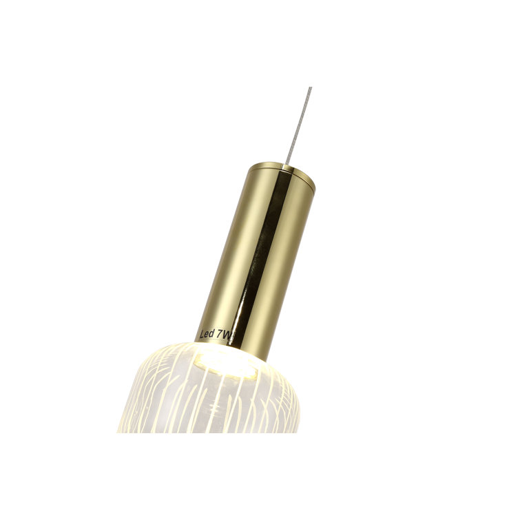 Gold Glass LED Pendant Light for Indoor/Outdoor Use