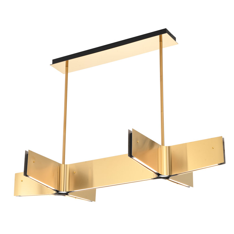 Brass and Acrylic 48'' LED Chandelier