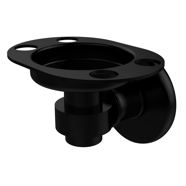Matte Black Brass Tumbler and Toothbrush Holder
