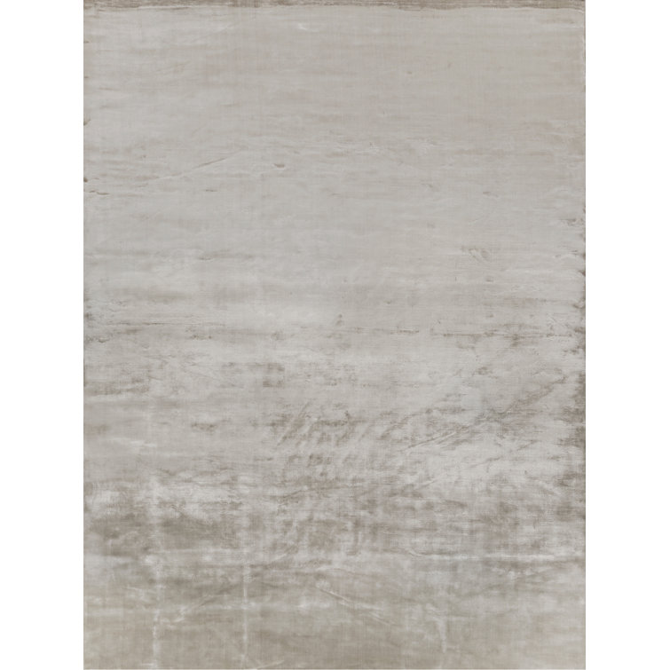 Elegant Dove Gray 6' x 9' Hand-Loomed Viscose Rectangular Rug