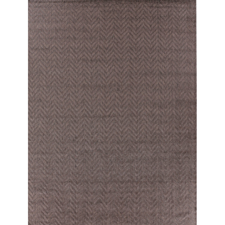 Demani Brown Geometric Hand Woven Wool Area Rug