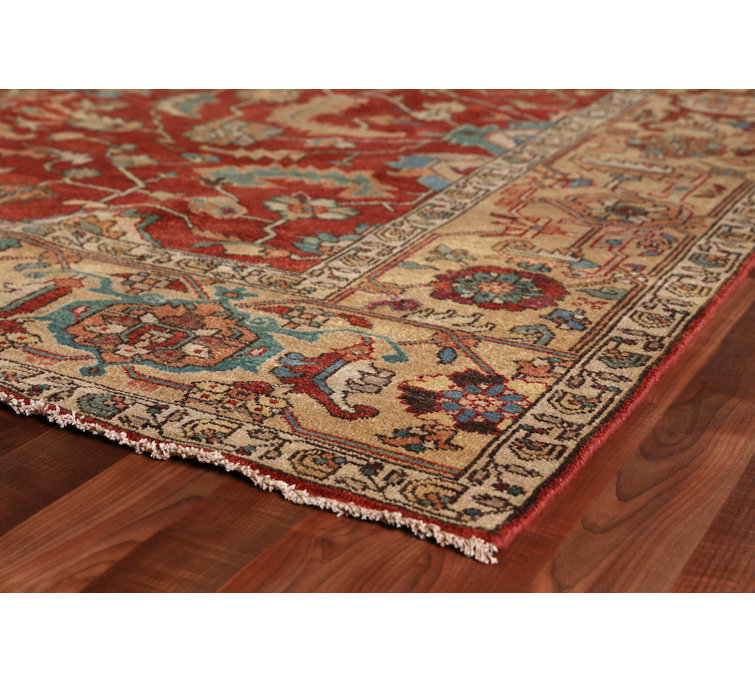 Hand-Knotted Red Wool 10' x 14' Oriental Rug
