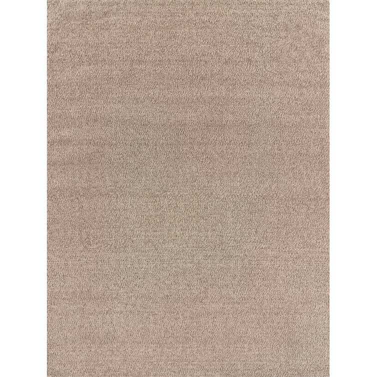Handcrafted Geometric Beige Wool 8' x 10' Area Rug