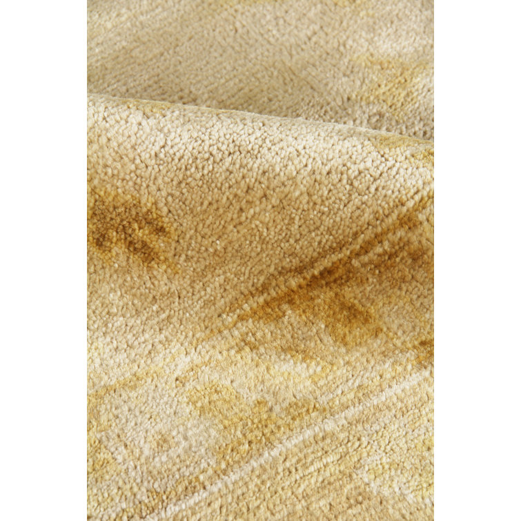 Ivory and Brown Hand-Knotted Wool Oriental Rug, 10' x 14'