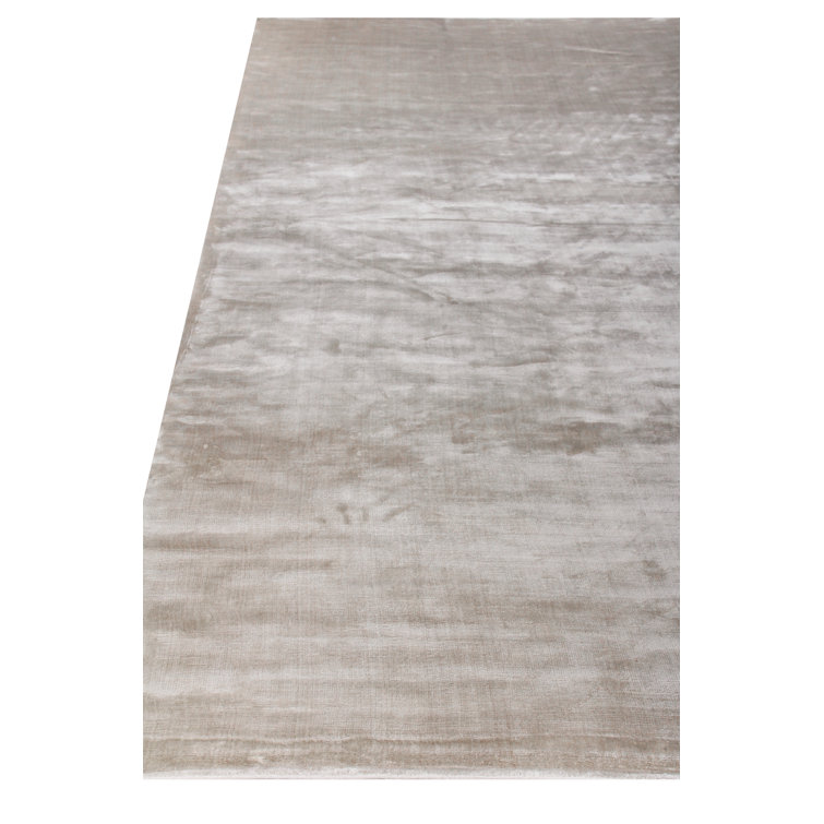 Elegant Dove Gray 6' x 9' Hand-Loomed Viscose Rectangular Rug