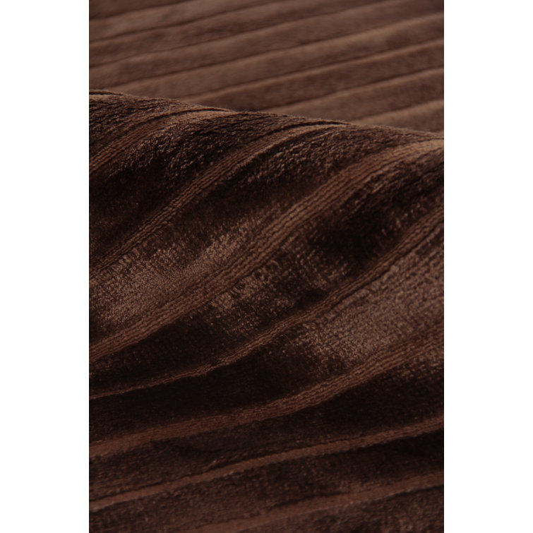 Handmade Chocolate Striped 6' x 9' Viscose Area Rug