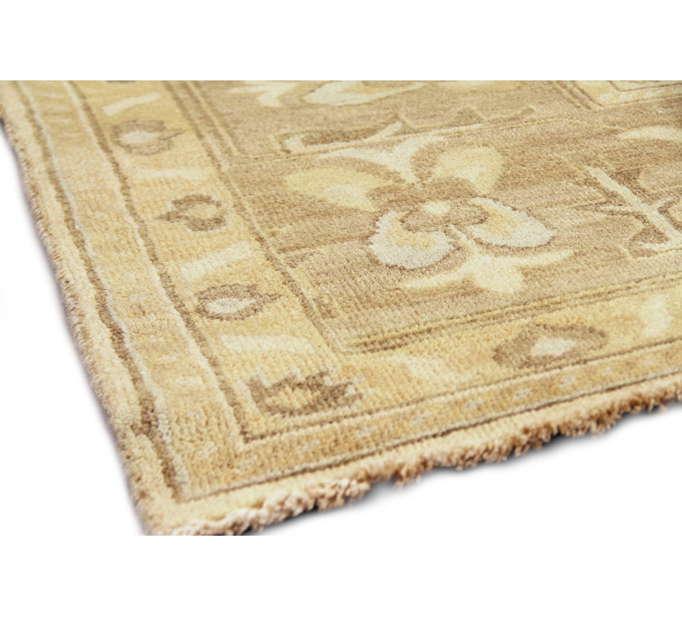 Elegant Ivory and Gray Hand-Knotted Wool Oriental Rug 10' x 14'