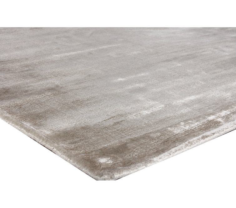 Elegant Dove Gray 6' x 9' Hand-Loomed Viscose Rectangular Rug