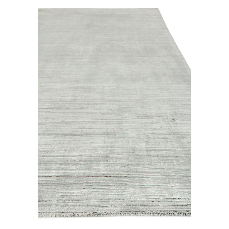 Palazzo Aqua and Ivory Handmade Wool and Viscose Area Rug