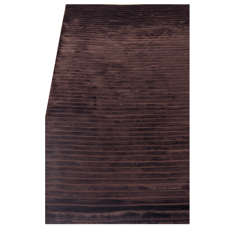 Handmade Chocolate Striped 6' x 9' Viscose Area Rug