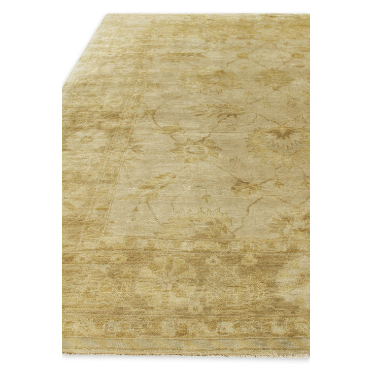 Ivory and Brown Hand-Knotted Wool Oriental Rug, 10' x 14'