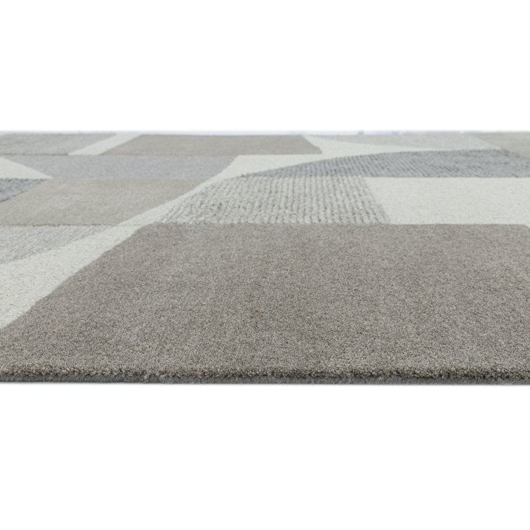 Handmade Blue and Gray Abstract Wool Rug 5' x 8'