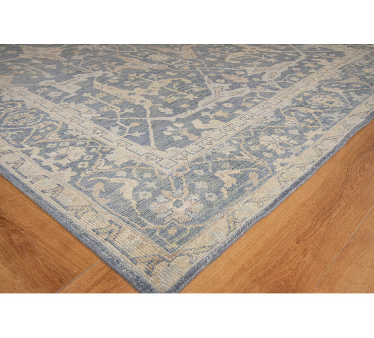 Hand-Knotted Blue Wool Oriental 10' x 14' Rug