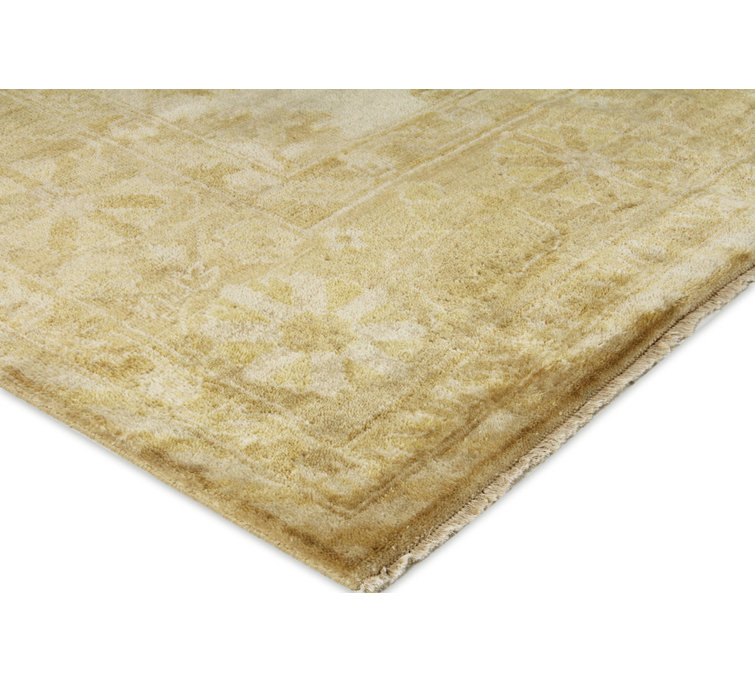 Ivory and Brown Hand-Knotted Wool Oriental Rug, 10' x 14'