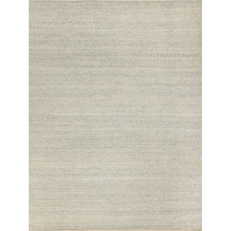 Hand-Loomed Gray Wool-Cotton Blend Chic Area Rug 12' x 15'