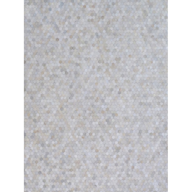 Handmade Ivory Geometric Cowhide Leather Area Rug