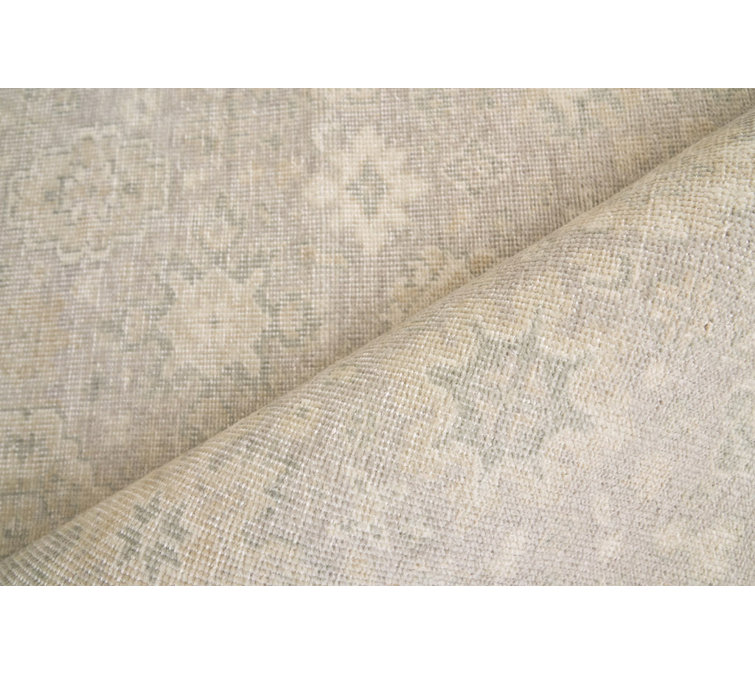 Hand-Knotted Beige Wool 12' x 15' Oriental Rug