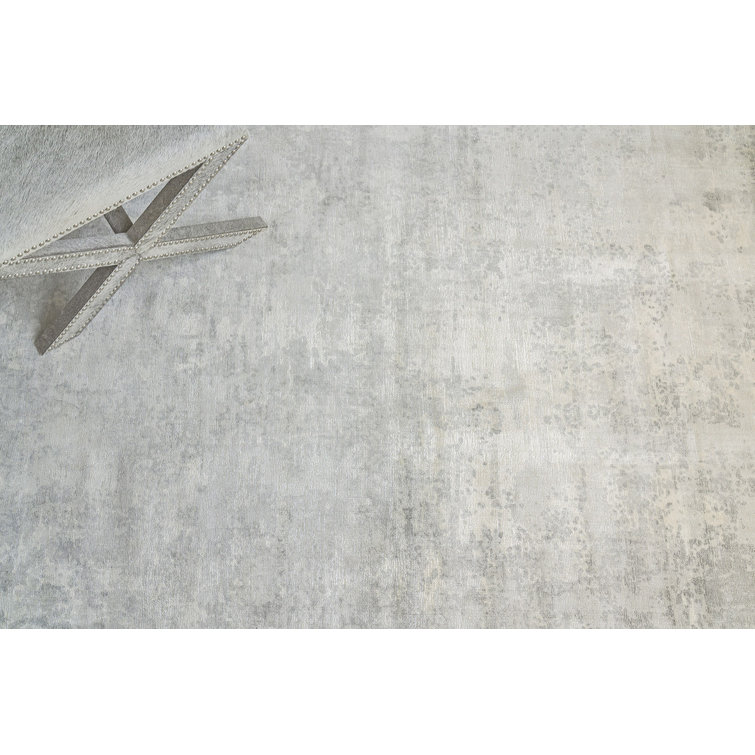 Hand-Knotted Murano Abstract Gray Wool Blend 8' x 10' Rug