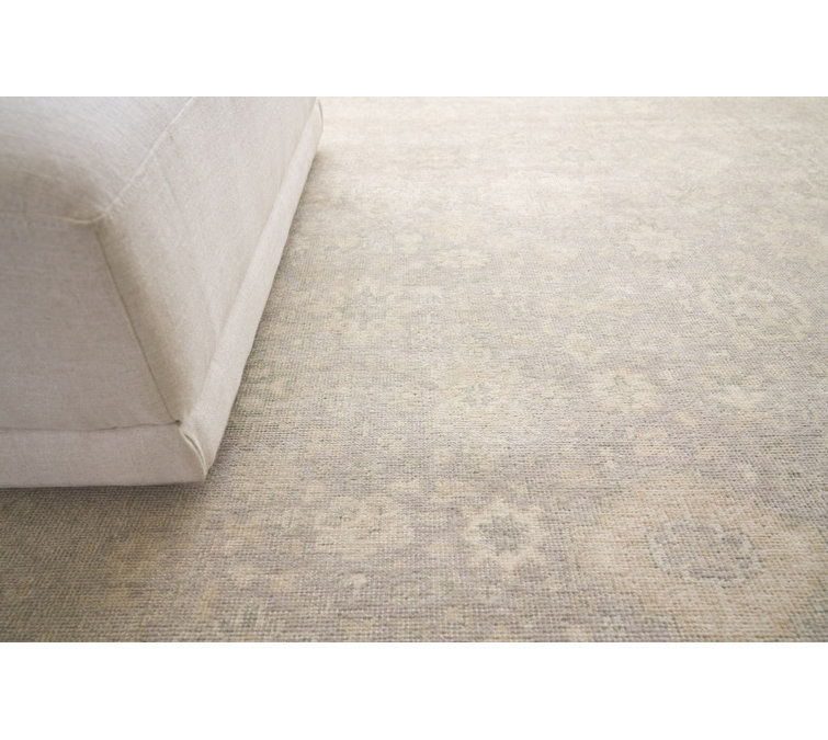 Hand-Knotted Beige Wool 12' x 15' Oriental Rug
