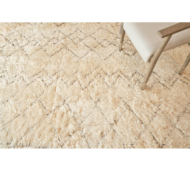 Ivory Elegance 8' x 10' Hand-Knotted Wool & Cotton Area Rug