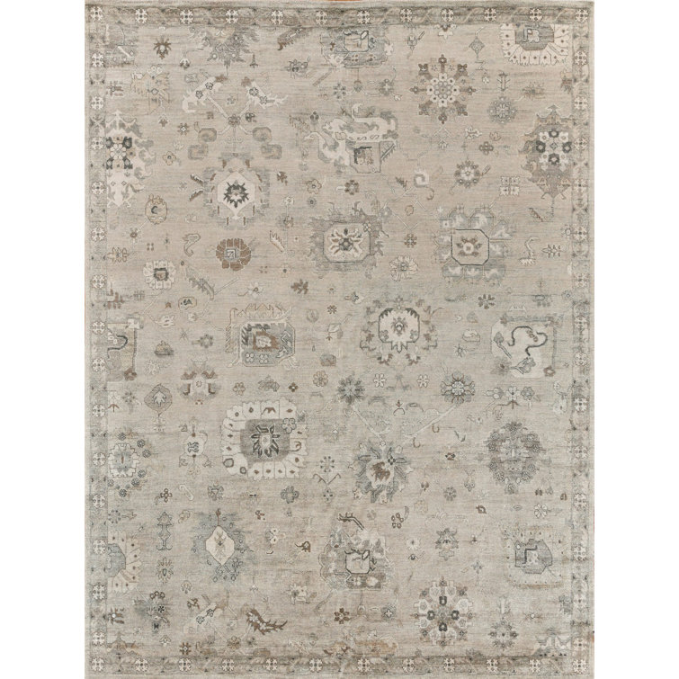Pewter Elegance 8' x 10' Hand-Knotted Viscose-Cotton-Silk Rug