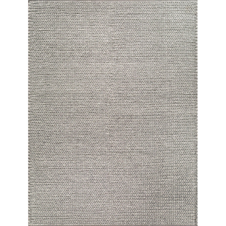 Handmade Dark Gray Braided Cotton and Synthetic Area Rug