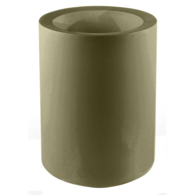 Matte White Tall Polyethylene Resin Cylinder Planter