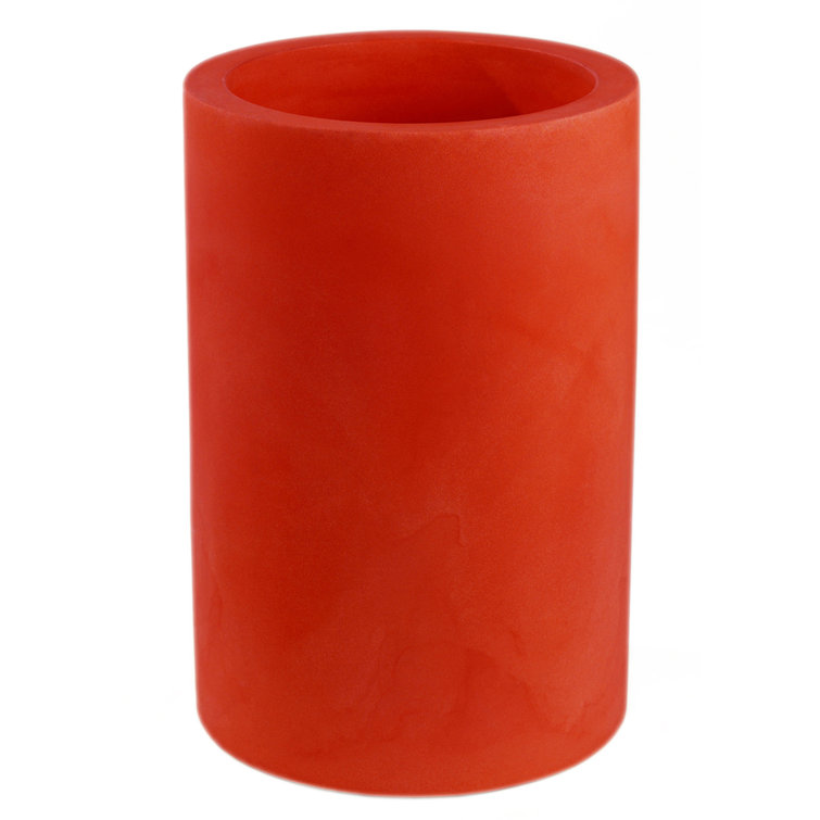 Matte White Tall Polyethylene Resin Cylinder Planter