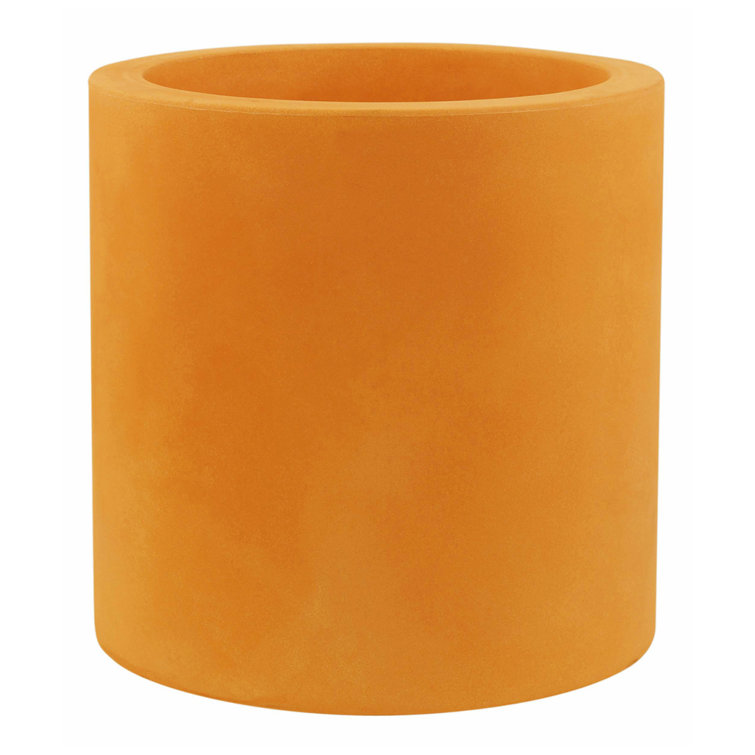 White Matte Polyethylene Cylinder Pot Planter, 15.75"