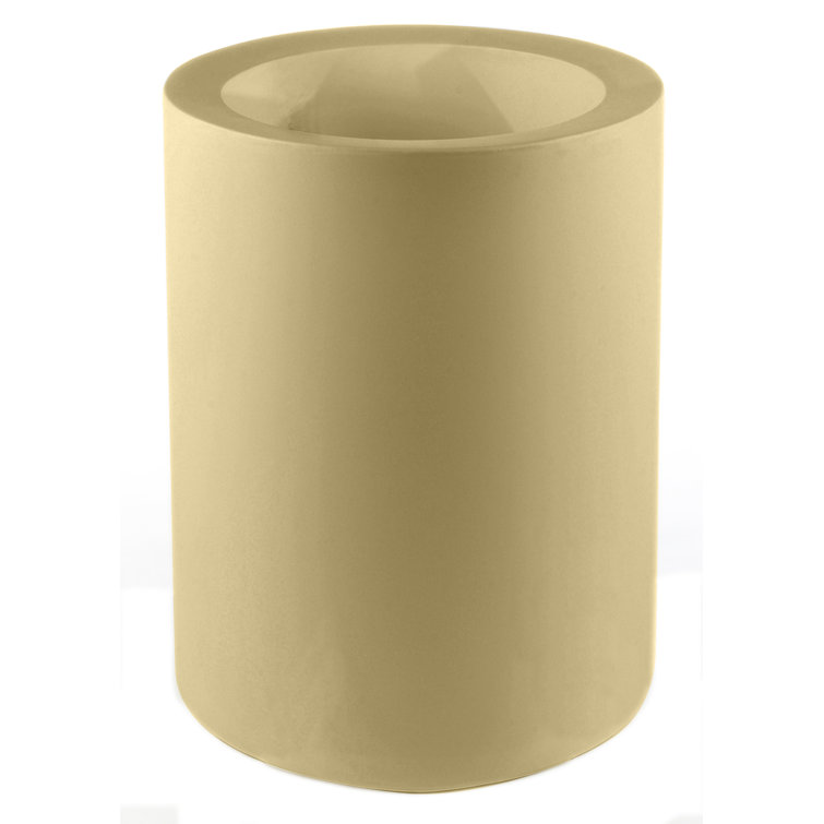 Matte White Tall Polyethylene Resin Cylinder Planter