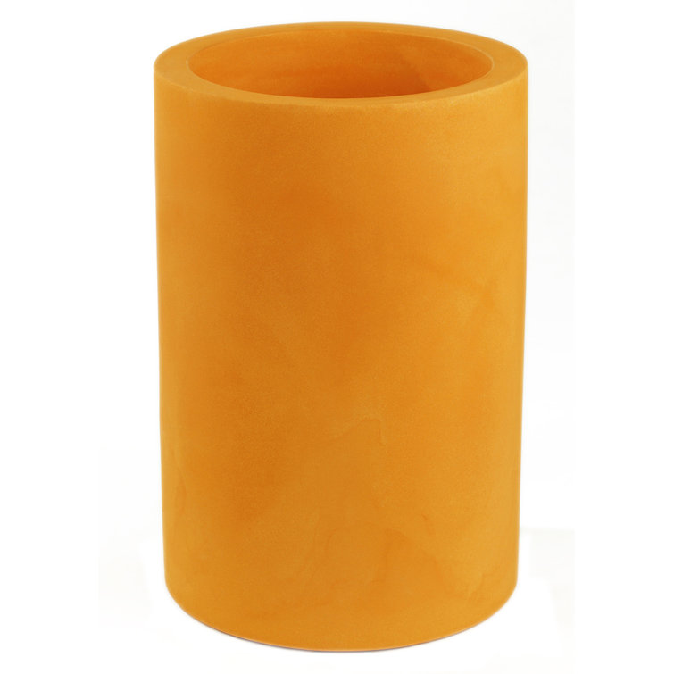 Matte White Tall Polyethylene Resin Cylinder Planter