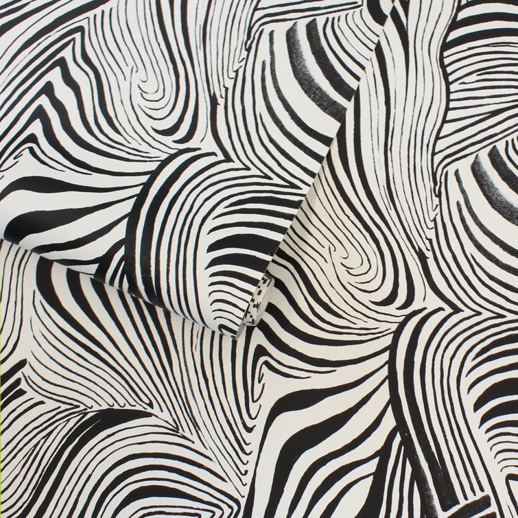 Noir Zebra Print Self-Adhesive Removable Wallpaper