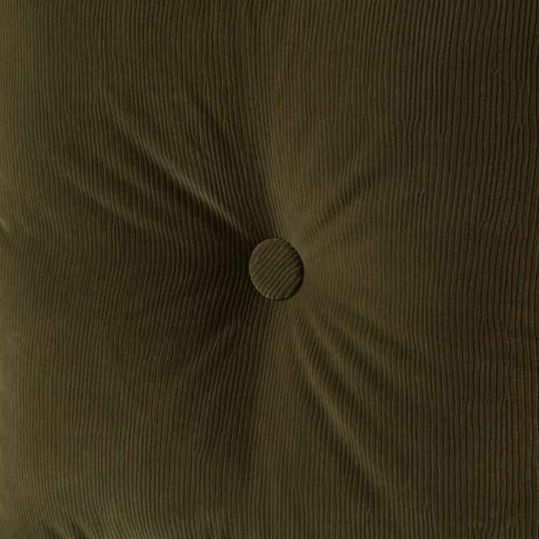 Brown Corduroy Button-Tufted 20" Square Floor Pillow