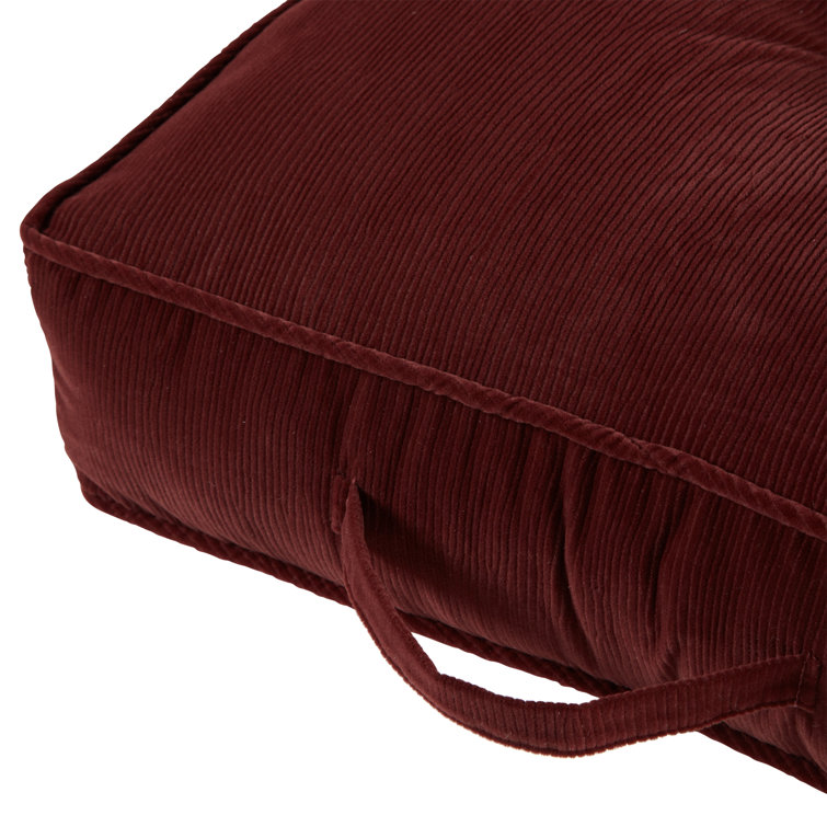 Omaha Merlot Microfiber 21" Square Plush Floor Pillow