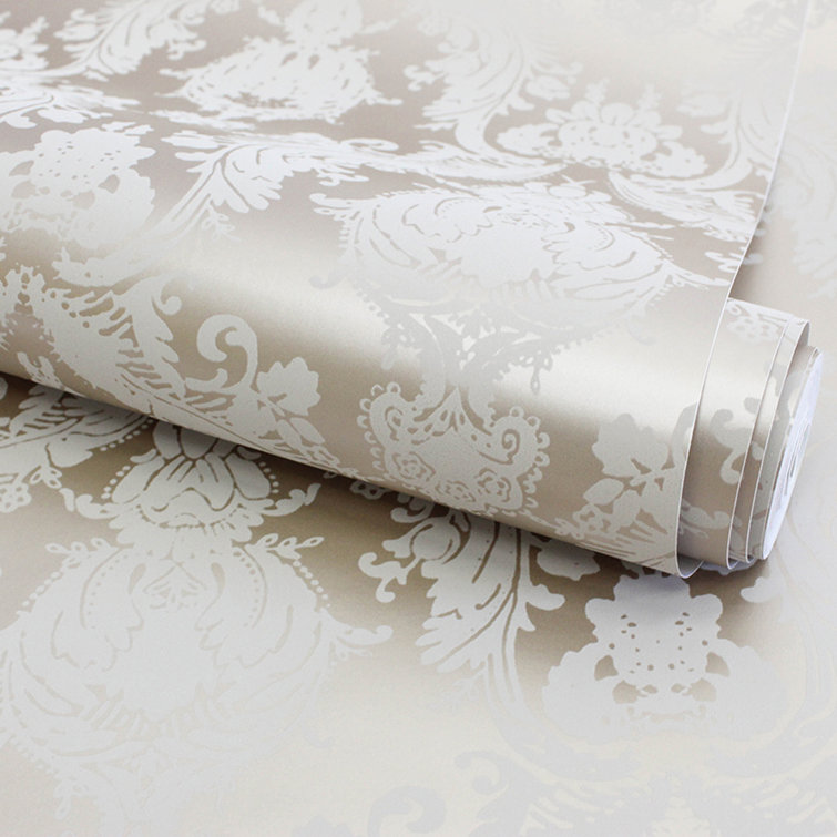 Bisque Damask Self-Adhesive Removable Wallpaper Roll