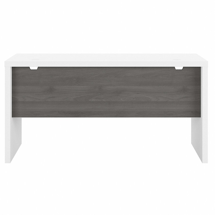 Modern Gray Executive 60" Wood Desk with Filing Cabinet