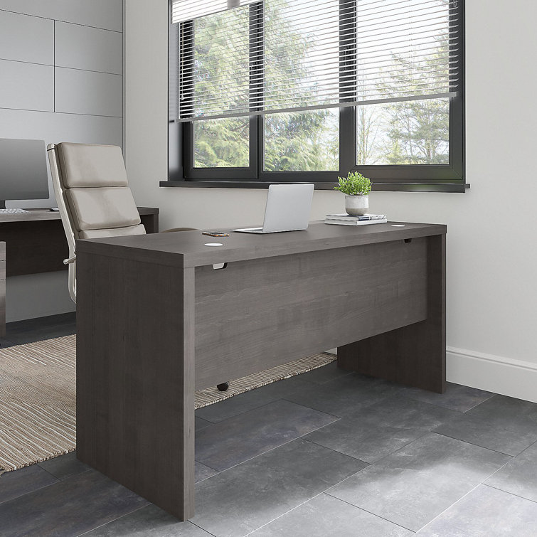 Charcoal Maple 60" Executive Desk with Filing Cabinet